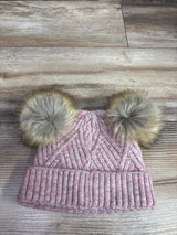 C.C Kids Chunky Knit Pom-Pom Beanie Pink One Size