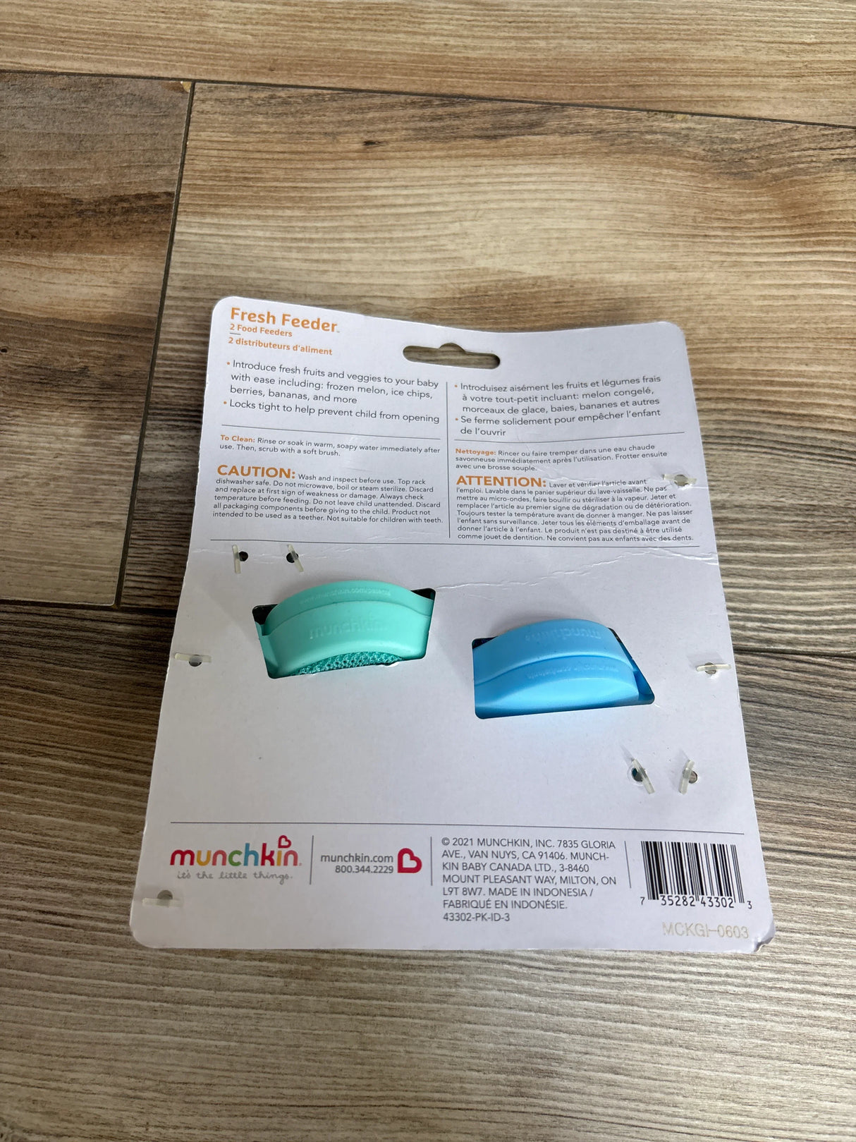 NEW Munchkin Fresh Food Feeder, Blue 2pk