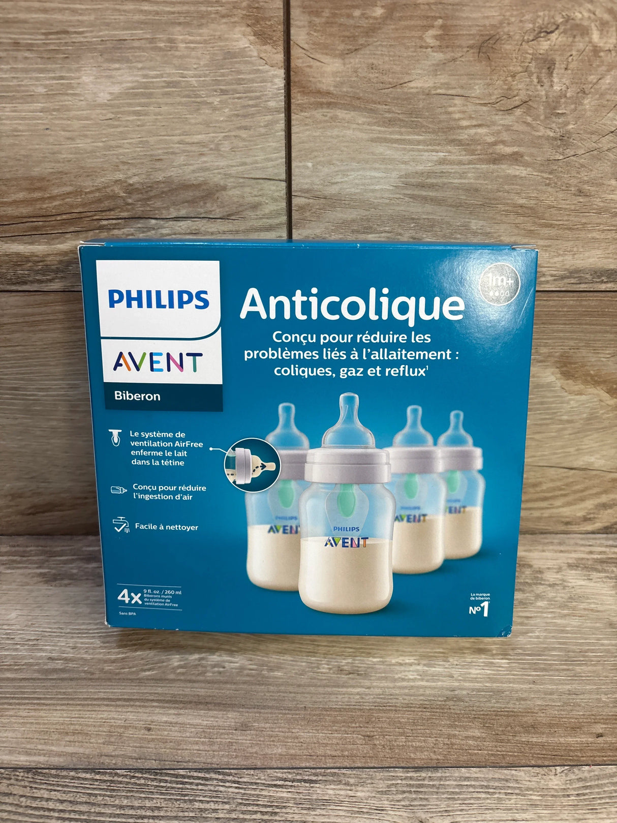 NEW Philips Avent Anti-Colic Baby Bottle with AirFree Vent, 9oz Flow 2 4pk