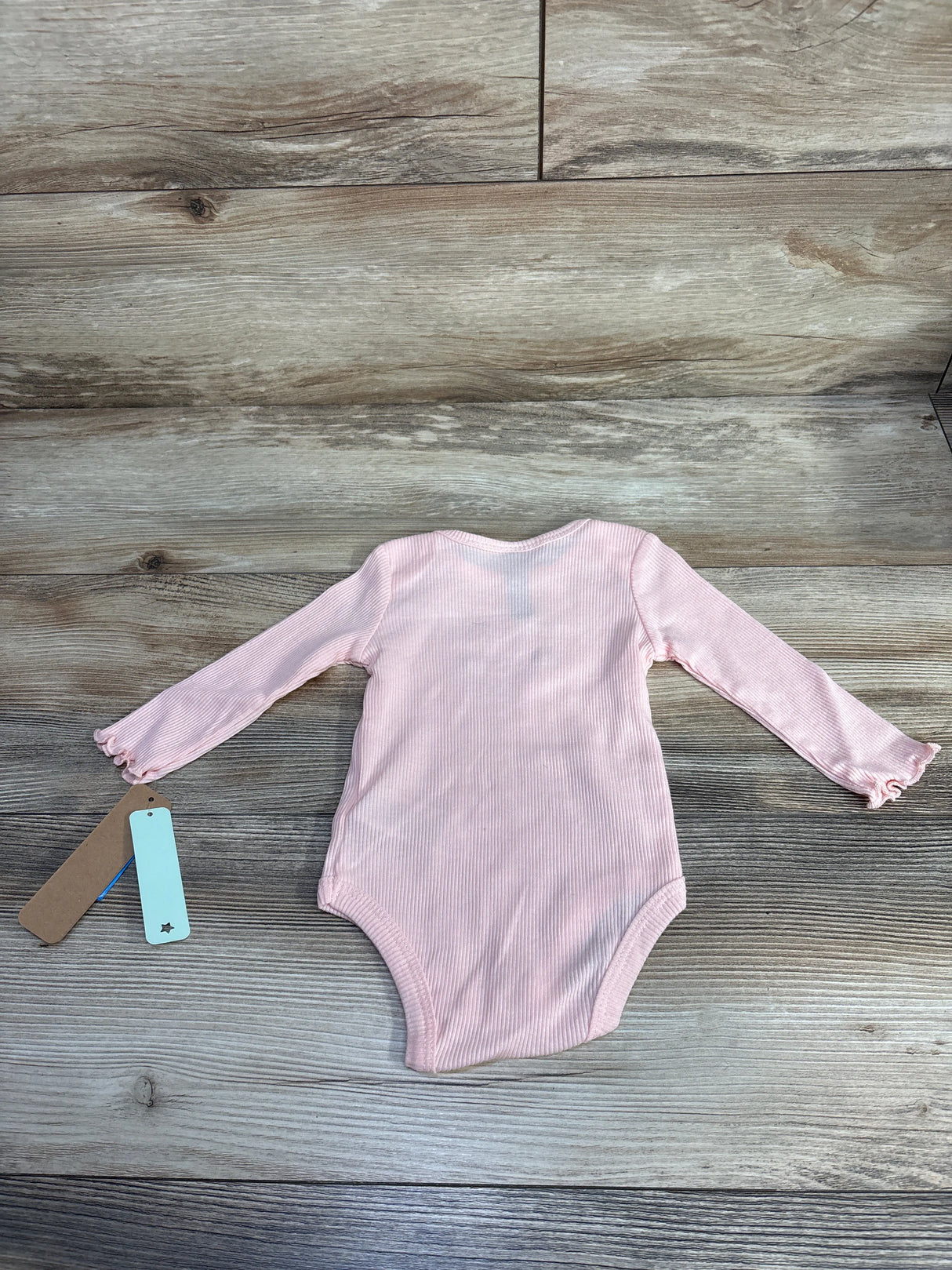 Charlotte & Star Ribbed All Smiles For Mom Embroidered Bodysuit Pink sz 3-6m
