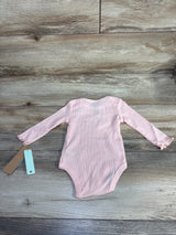 Charlotte & Star Ribbed All Smiles For Mom Embroidered Bodysuit Pink sz 3-6m