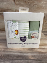 NEW Parent's Choice 3pk Swaddle Wraps Jungle sz 0-3m