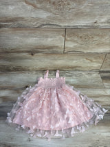 Shein Smocked Butterfly Dress Pink sz 18-24m