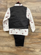 IZOD 4pc Velvet Vest Set White sz 24m