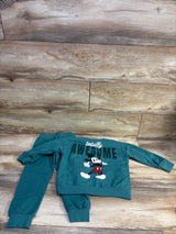 Disney Junior 2pc Mickey Mouse Sweatshirt & Pants Set Green sz 4T