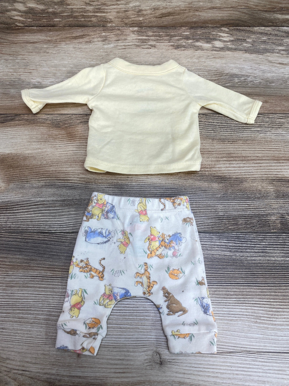 Disney Baby 2pc Winnie The Pooh Kimono Shirt & Pants Yellow sz Preemie