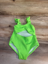 Shein 1pc Cut-Out Textured Swimsuit Green sz 18-24m