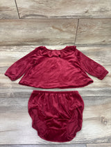 Just One You 2pc Velvet Shirt & Bloomers Set Red sz 18m