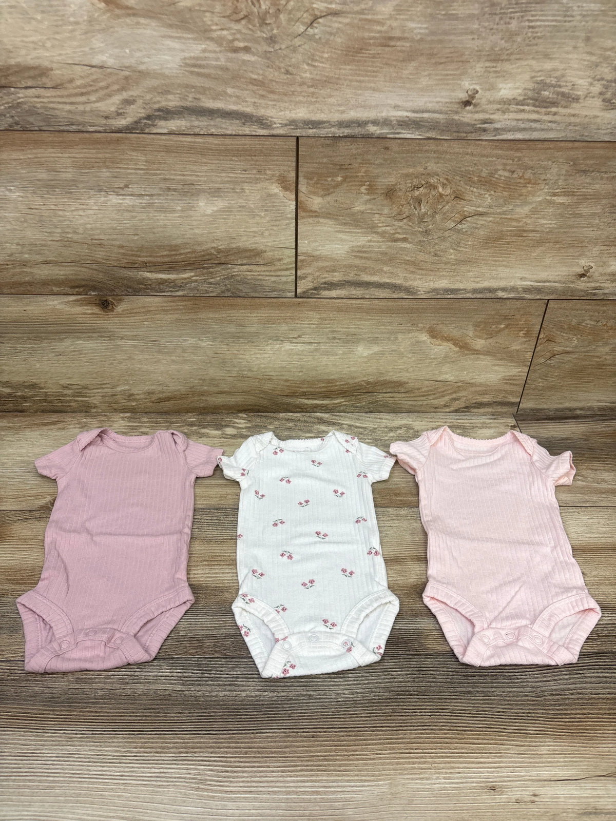 Just One You 3pk Ribbed Bodysuits Pink sz Newborn