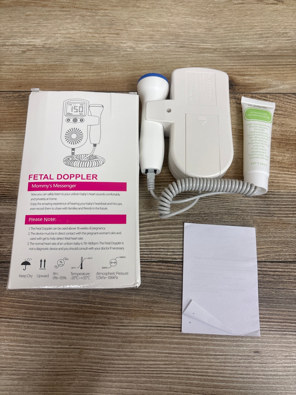 TaffOmicron JSL-T501 Fetal Doppler with Transmission Gel