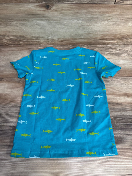 Cat & Jack Shark Shirt Blue sz 4T - Me n Mommy To Be