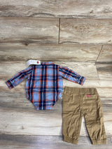 NEW Wrangler 2pc Plaid Bodysuit & Pants Set Blue sz 9m