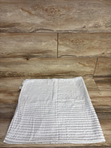 Okie Dokie Muslin Swaddle Blanket, White w/ Metallic Stripes
