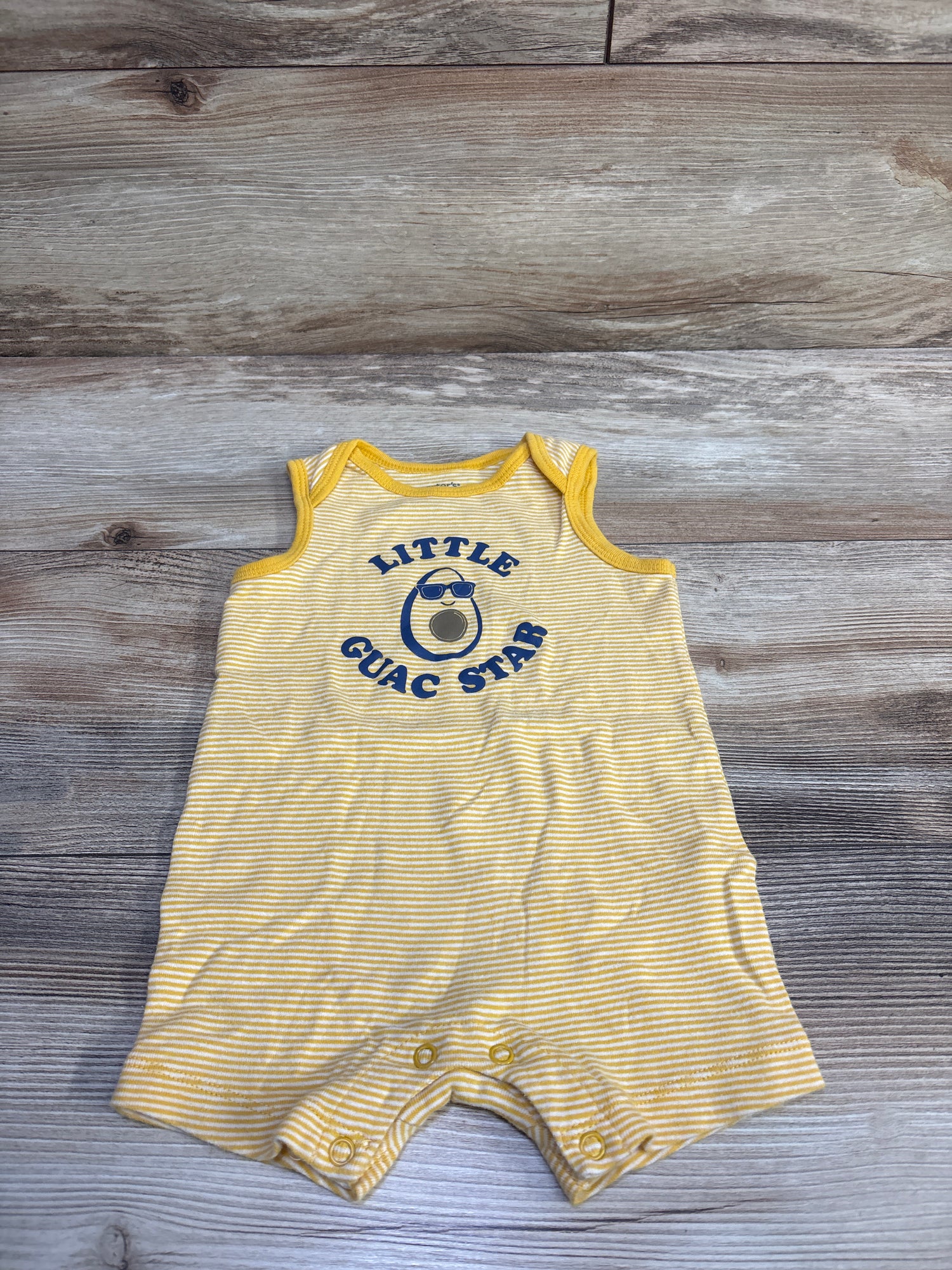 Carter's Little Guac Star Shortie Romper Yellow sz 9m