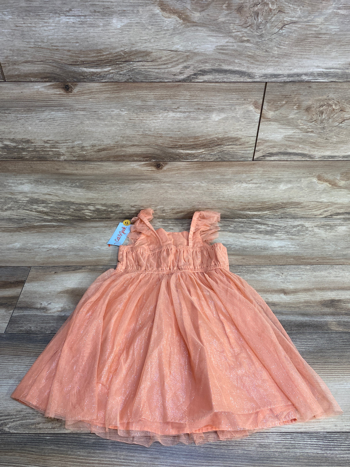 NEW Cat & Jack Glitter Tank Dress Orange sz 5T