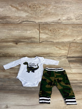 PatPat 2pc Little Man Bodysuit & Pants Set White sz 0-3m