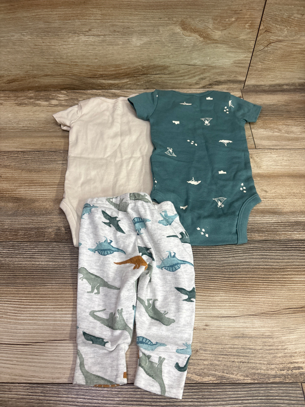 Child Of Mine 3pc Bodysuit & Pants Set Green sz 0-3m