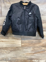 Nike Lightweight Padded Black Zip Front Bomber Jacket Black sz 2T
