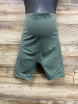 Poshdivah Over The Belly Yoga Shorts Green sz Medium