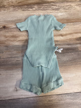2pc Ribbed Bodysuit & Bottoms Set Sage sz 0-3m
