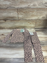NEW H&M 2pc Leopard Print Shirt & Lined Leggings Brown sz 2T