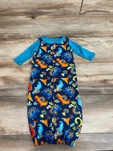 Rainbow Dino Gown Blue sz 3-6m