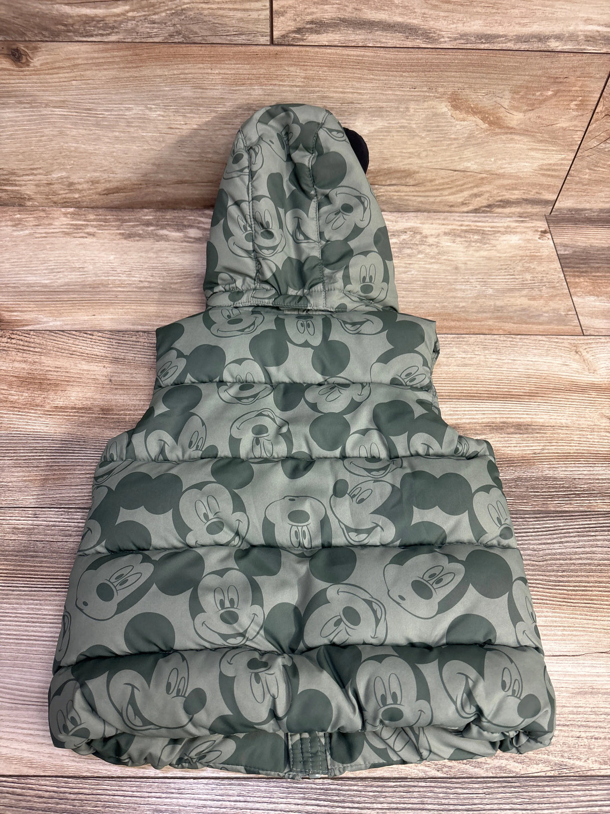 H&M x Disney Mickey Mouse Puffer Vest Green sz 18m