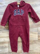Gap Hooded Coverall Burgundy sz 12-18m