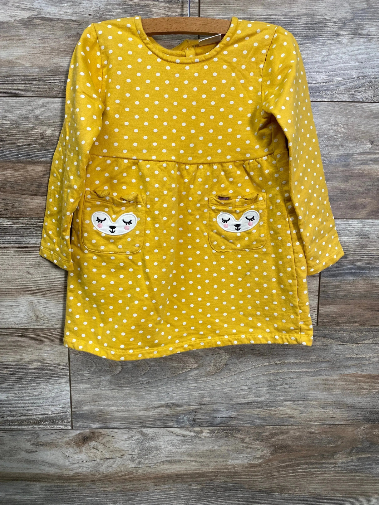 Koala Kids Polka Dot Dress Yellow sz 4T