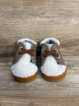 Cat & Jack Sherpa High-Top Crib Shoes Brown sz 1/2c