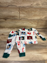 Disney 2pc Mickey Mouse Christmas Pajama Set White sz 2T