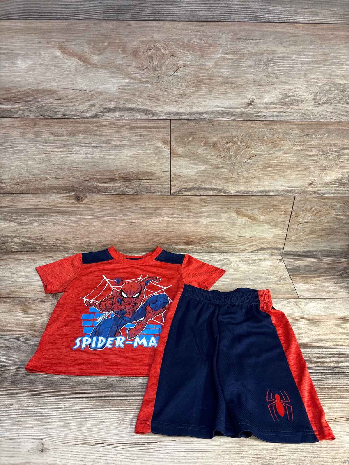Marvel Spider Man 2pc Active Shirt & Short Set Red sz 3T