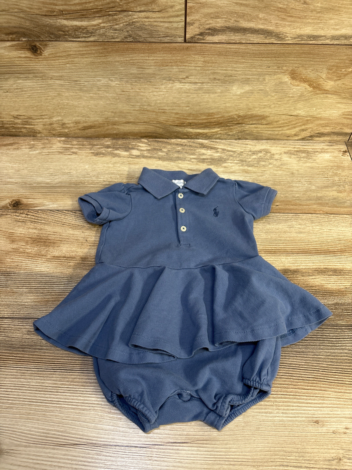 Ralph Lauren Mesh Polo Skirted Romper Blue sz 9m