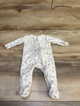 Rabbit + Bear Organic Ribbed Sleeper White sz 3-6m