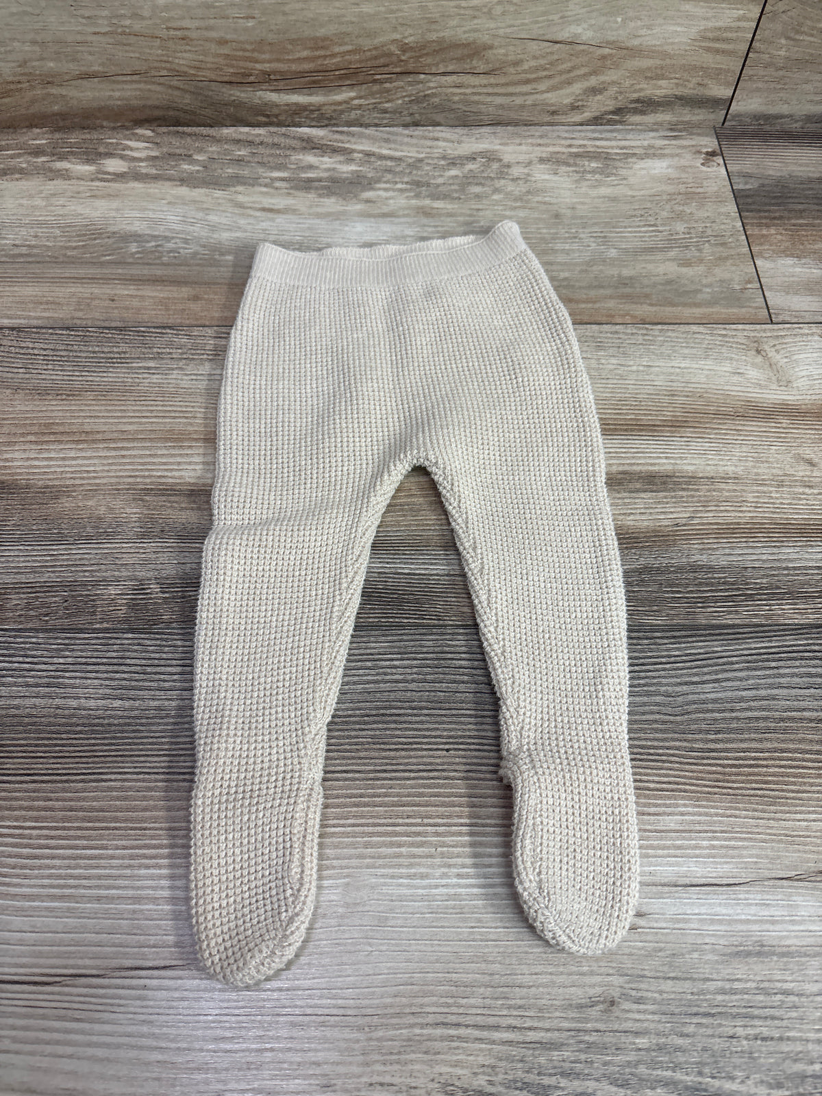 Zara Knit Footed Pants Beige sz 1-3m