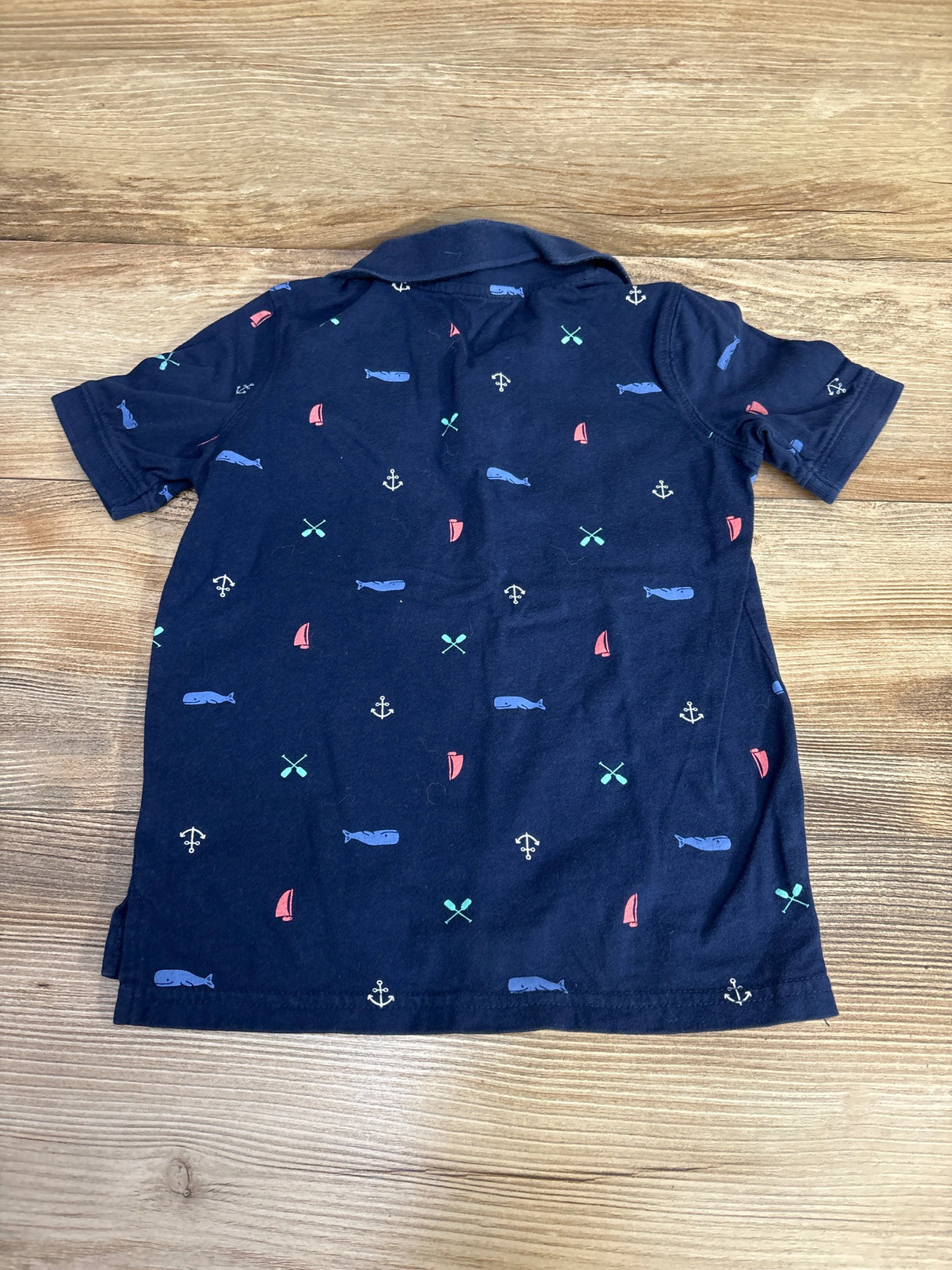 Carter's Whale Print Polo Navy sz 5T