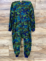 Children's Place Camo Hooded Fleece Coverall Green sz 4T