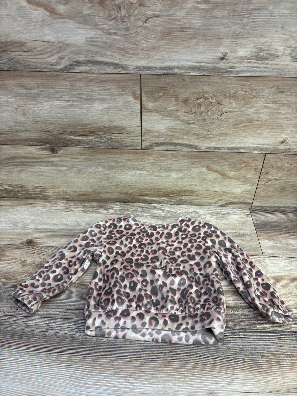 Cat & Jack Velour Leopard Sweatshirt Beige sz 2T