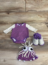 Disney Store Baby Monsters, Inc. Boo Bodysuit 3pc Costume Purple sz 3-6m