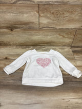 First Impressions Velvet Floral Heart Sweatshirt White sz 18m