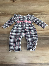 Plaid Ruffled Bow Coverall White sz 1-3m