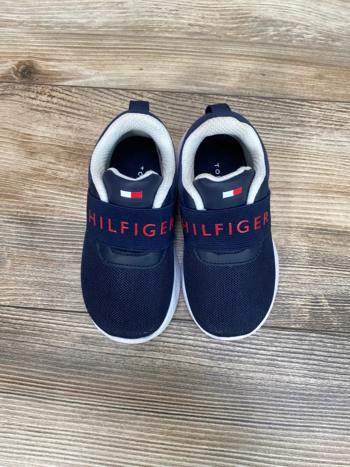 Tommy Hilfiger Signature Stripe Slip on Sneakers Navy sz 6c - Me 'n Mommy To Be