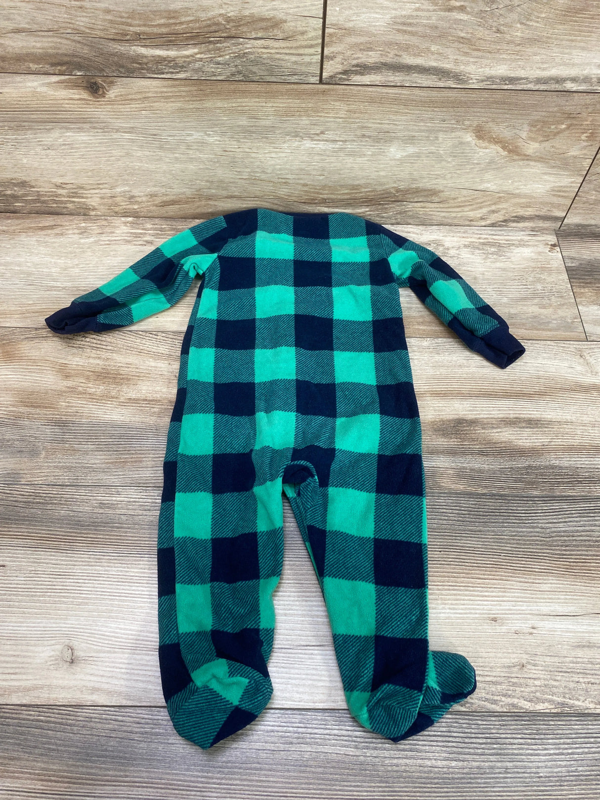 Carter's Plaid Blanket Sleeper Green sz 9m