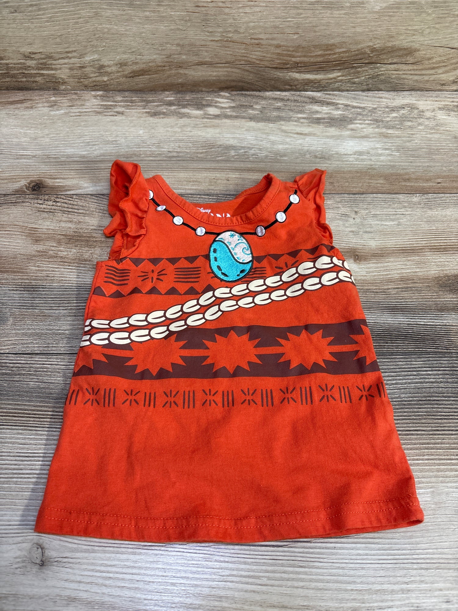 Disney Moana Embroidered Tank Top Orange sz 2T