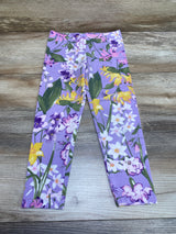 Children's Place Floral Leggings Purple sz 5/6