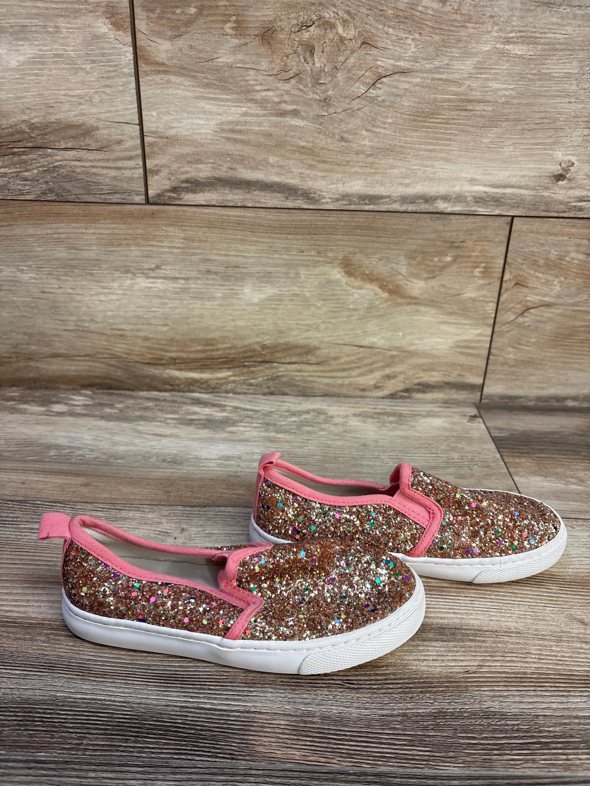 Cat & Jack Madigan Glitter Sneakers Gold sz 12c