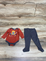 P.B. Precious Baby 2Pc Long Sleeve Bodysuit & Pants Rust Sz 3-6m