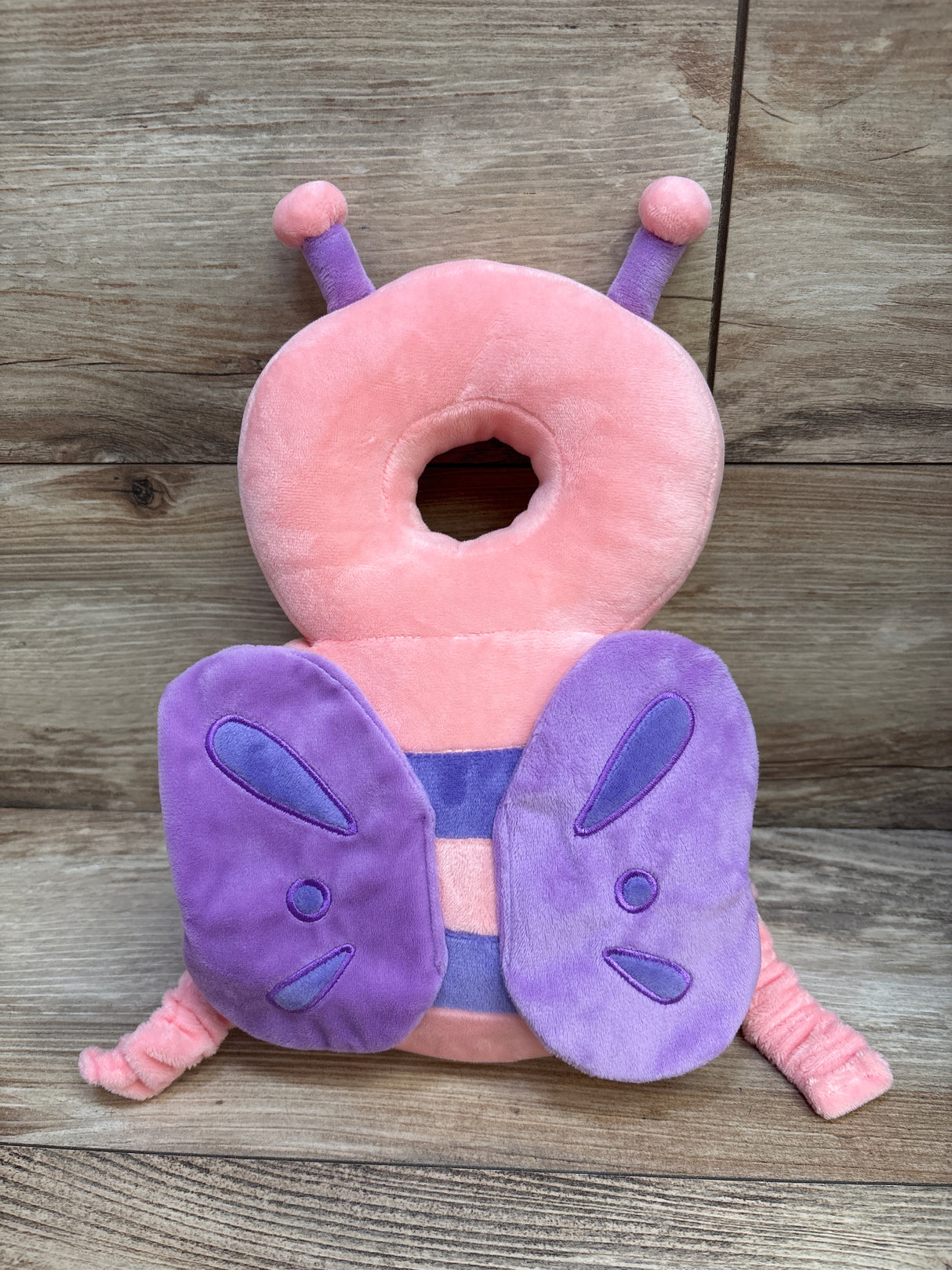 Baby Head Protection Cushion Backpack Wear, Pink Butterfly