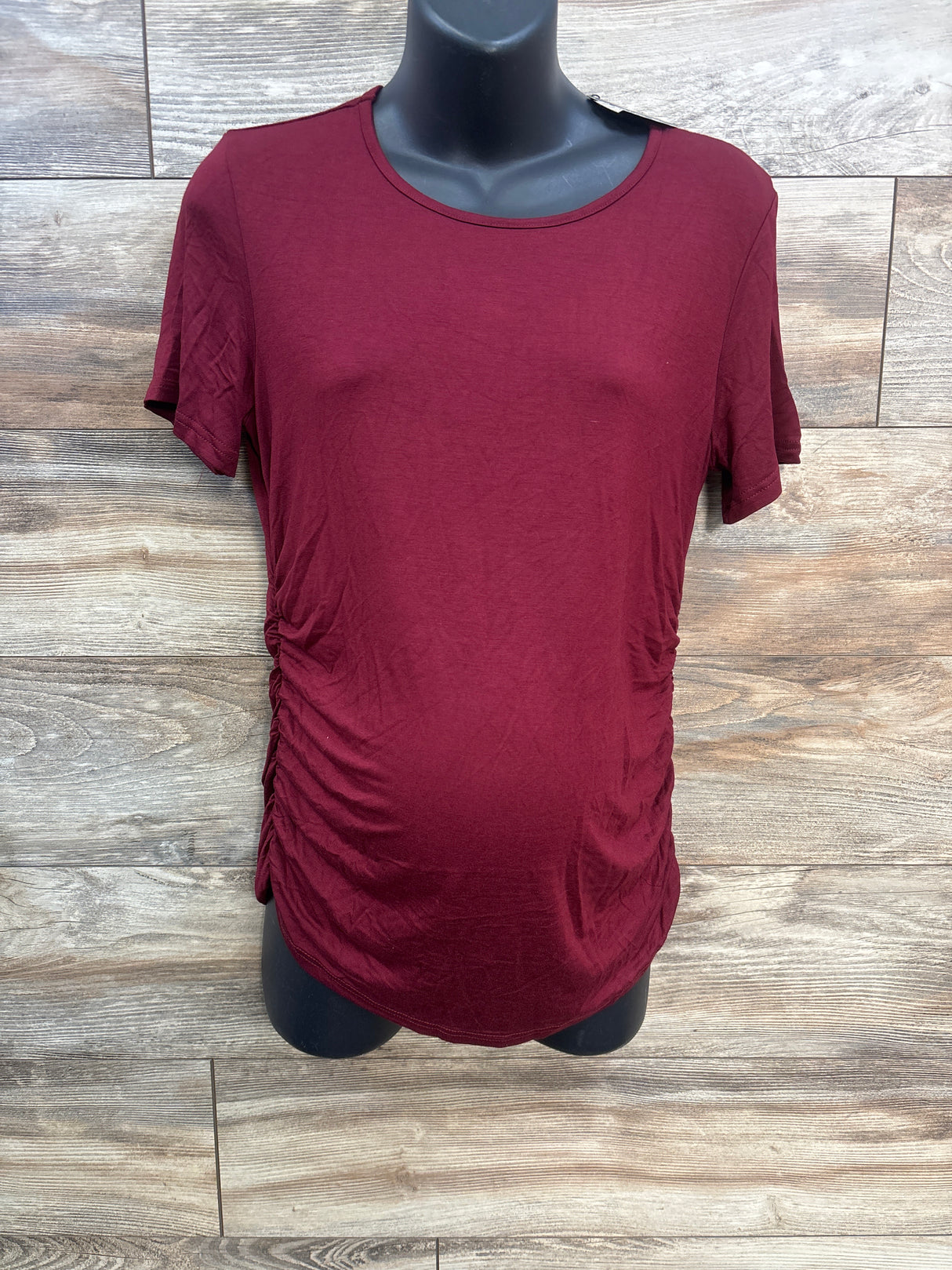 NEW Huukeay Maternity Ruched Shirt Maroon sz Medium