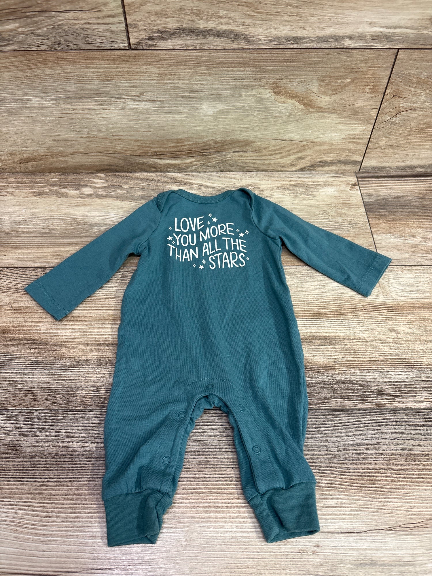 Cat & Jack Love You More Than All The Stars Coverall Teal sz Newborn